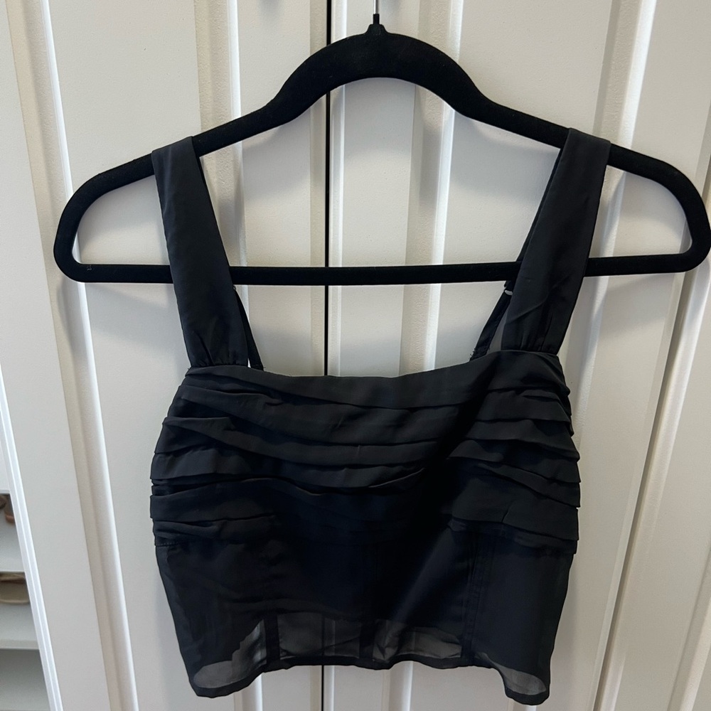 Abercrombie Sheer Black Corset Crop Top